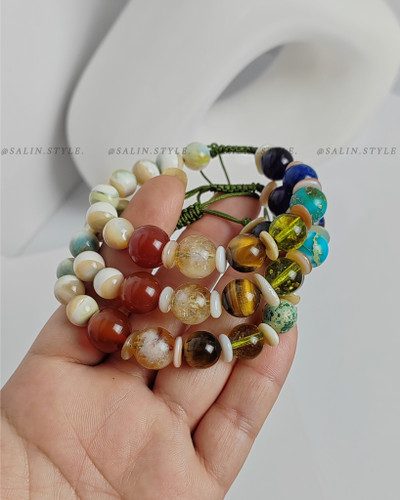 دستبند هفت چاکرای اصل معدنی ثلین استایل