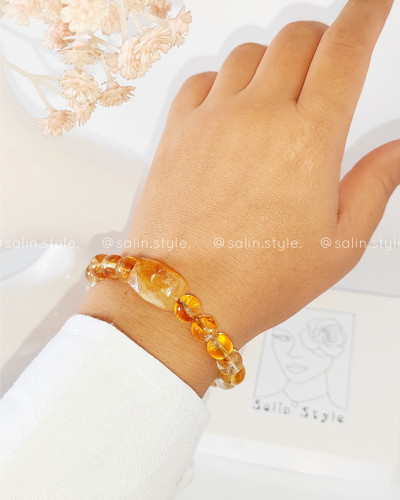 دستبند سیترین ثلین استایل