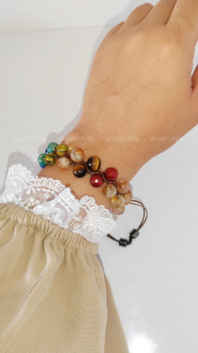 دستبند هفت چاکرا با سنگ سیترین اصل