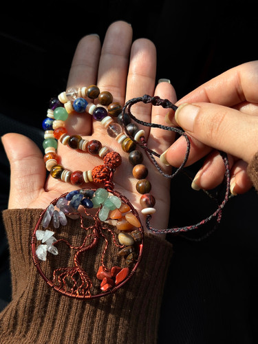 گردنبند هفت چاکرای سنگ اصل