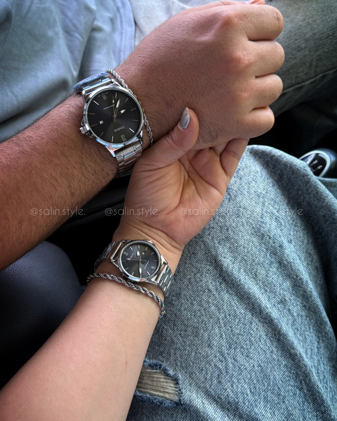 ساعت ست کاسیو نقره ای مشکی
